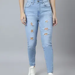 BAESD Women Skinny Fit High-Rise Mildly Distressed Stretchable Cotton Jeans-picture-41