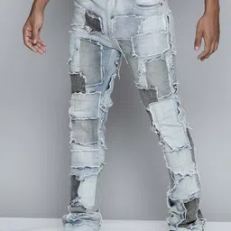 WAIMEA Men Classic Bootcut Mid-Rise Highly Distressed Heavy Fade Stretchable Jeans image 4