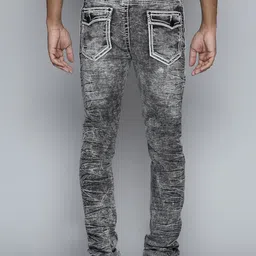 WAIMEA Men Classic Bootcut Mildly Distressed Heavy Fade Stretchable Jeans image 2