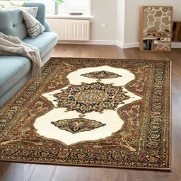 ishro home Multicolor Polyester Carpet image 1