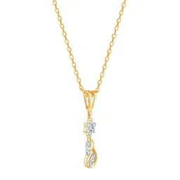 GIVA 18Kt BIS Hallmark Gold Graceful Sparkle Diamond Pendant image 2