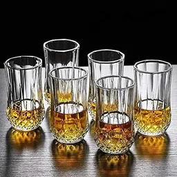 kach point (Pack of 6) Diamond Juice, Water Glasses ,Whiskey Glass Juice Water Glass Tall Mug Drinking Glass Set Water/Juice Glass-picture-28