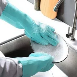 nksnimystore Reusable Rubber Silicon Wash Scrubber Heat Resistant Dish Washing Gloves K26 Wet and Dry Disposable Glove Set-picture-32