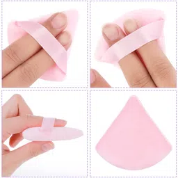 ghelonadi 2 Pieces Triangle Powder Puff Makeup Puff Velvet Face Body Powder Puff image 2