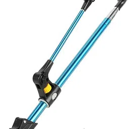 qpets Retractable Fishing Rod Holder with Ground Nail Stand Adjustable Length Retractable Fishing Rod Holder with Ground Nail Stand Blue Fishing Rod image 1