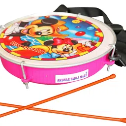 akshar tabla mart DAI PLASTIC NAGARA TASA FOR KIDS PINK Nut & Bolts Dholak-picture-18