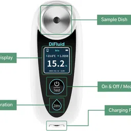avedia DiFluid Brix Meter, Salinity Meter Autorefractometer Machine 304 Stainless Steel Digital Laboratory Refractometer image 4