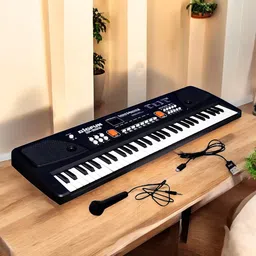 just97 61-Keys Musical Keyboard Piano with Mic for Kids Analog Portable Keyboard_A698 image 1
