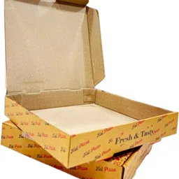 khaana packaging Pizza Box Craft Paper Pizza Box 3ply Corrugated pizza box size -8.5X8.5X1.5'' inch (8 inch) Pizza Packaging Box image 4