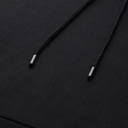 vnfusion Men Solid Hooded Neck Black Sweater image 4