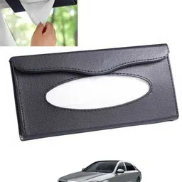 ccmm Universal Leatherite Black Rectangle Tissue Paper Box/Dispencer For Car-230 Vehicle Tissue Dispenser image 1