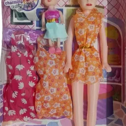 vijlet Beautiful doll with mini doll and with two dresses image 2