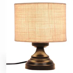 Devansh White Iron Traditional Cylindrical Shaped Table Lamp image 4