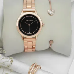 JOKER & WITCH Women Black Dial & Rose Gold Toned Analogue Watch-JWLT661-picture-21