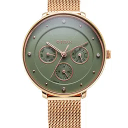 Titan Women Brass Embellished Dial & Bracelet Style Straps Analogue Watch 2651WM05-picture-34