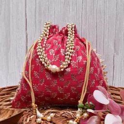 Kuber Industries Set Of 2 Embroidered Silk Potli Bag-picture-43