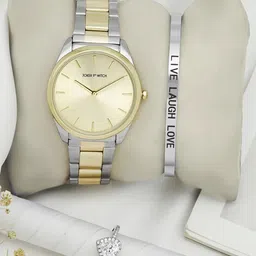 JOKER & WITCH Women Gold Toned Bracelet Style Straps Analogue Watch With Bracelet & Ring-picture-26