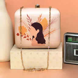 ARTKLIM Women Portrait Printed Box Clutch-image-90