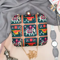 ARTKLIM Women Printed Fabric Box Clutch-image-35