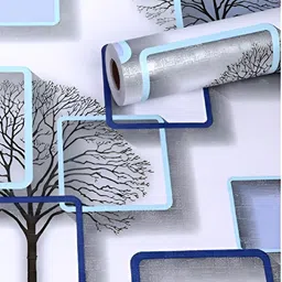 Asian royal White & Blue 3D Printed Self Adhesive Wall Sticker-picture-17