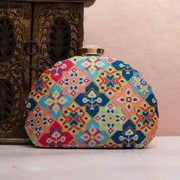 ARTKLIM Floral Printed Embroidered Box Clutch-image-54