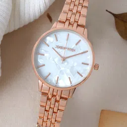 JOKER & WITCH Women White Printed Dial & Rose Gold Toned Bracelet Style Straps Analogue Watch-picture-25