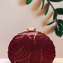 ARTKLIM Embellished Sequinned Box Clutch With Shoulder Strap-picture-20