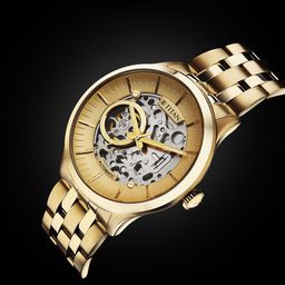 Titan Men Gold-Toned Skeleton Dial & Gold Toned Stainless Steel Bracelet Style Straps Analogue Watch 90140YM01-picture-25