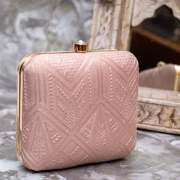 ARTKLIM Beige Embroidered Box Clutch-picture-35