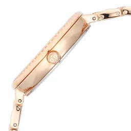 Titan Women Purple Brass Printed Dial & Gold Toned Wrap Around Straps Analogue Watch image 2