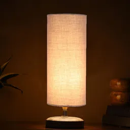 Devansh Grey Wooden Table Lamps image 3