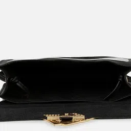 HAUTE SAUCE by Campus Sutra Black & White Colourblocked Envelope Clutch image 4