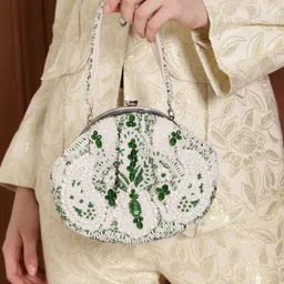 THE TAN CLAN Embellished Half Moon Clutch image 5