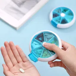 mopslik 7 Slots 2 Pcs - Pill Box 7 Cell Medicine Box Container for Vitamins and Tablets BPA Free Pill Box image 2