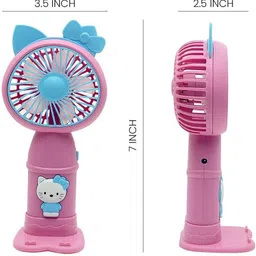 QueryZen FELINAR Portable Mini Hand Fan with Stand, 2 Speed Settings, USB Rechargeable Portable Mini Hand Fan with Stand, 2 Speed Settings, USBRechargeable Lightweight Rechargeable Fan image 2