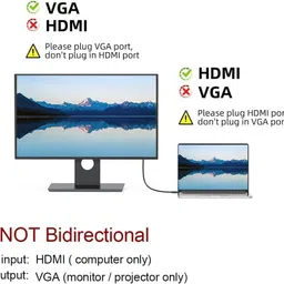 VOOCME HDMI Cable 2 A 1.8 m Gold Plated 1.8 m Gold Plated Hdmi To Vga Cable Gold-Plated Adapter 1080P image 4