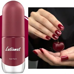 latixmat Ultra-Glossy Shine, Long-Lasting & Chip-Resistant Cherry Red Nail Paint Cherry Red-picture-11