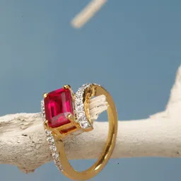drk jewels The Scarlet Edge Ring Silver Moissanite Gold Plated Ring image 2
