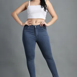 pompous Women Slim High Rise Grey Jeans image 5