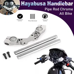 asryd Motorcycle Hayabusa Handlebar Pipe Rod Chrome All Motorcycle Fit Handle Bar-picture-15
