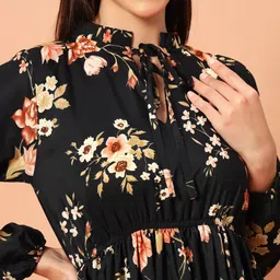 zwerlon Women A-line Multicolor Maxi/Full Length Dress image 4