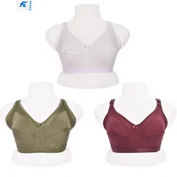fanzoh Pack of 3 Women Full Coverage Non Padded Bra-picture-18