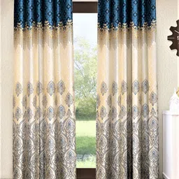 home sizzler 213 cm (7 ft) Polyester Semi Transparent Door Curtain (Pack Of 2) image 1