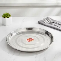 rjn Pack of 2 Stainless Steel Classic Shine Stainless Steel Thali Dinner Set image 2