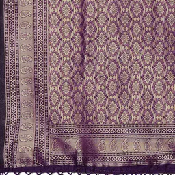 Mitera Ethnic Motifs Zari Silk Blend Banarasi Saree image 5