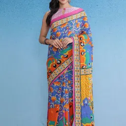 Saree mall Kalamkari Pure Cotton Bagru Sarees-picture-35