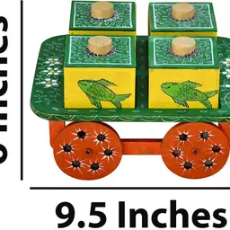 natali traders Dry Fruits Gift Box, Diwali Gift for Family & Friend, Mouth, Freshener, Sweets, Candy Box, Wedding Box, Handmade, Wooden, Multicolor Tray, Container Serving Set image 2