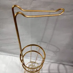 the craft knights Multipurpose Free Standing Toilet Paper With Accessory Basket/Toilet Paper Stand Iron Toilet Paper Holder image 3