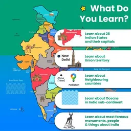 funspire India Map Educational Puzzle 72 Pieces image 2
