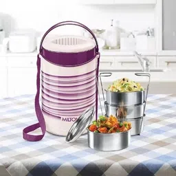 milton New Econa 4 Stainless Steel Tiffin container 4 Containers Lunch Box image 3